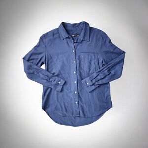 Marks & Spencer Women's Blue Button Down Shirt-Size 6